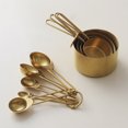 thumbnail image 5 of Juego moderno de tazas y cucharas medidoras de acero inoxidable, dorado, juego de tazas medidoras y cucharas medidoras de metal apilables, elegantes y resistentes (8 piezas) - Lindo juego de tazas medidoras ER, 5 of 5