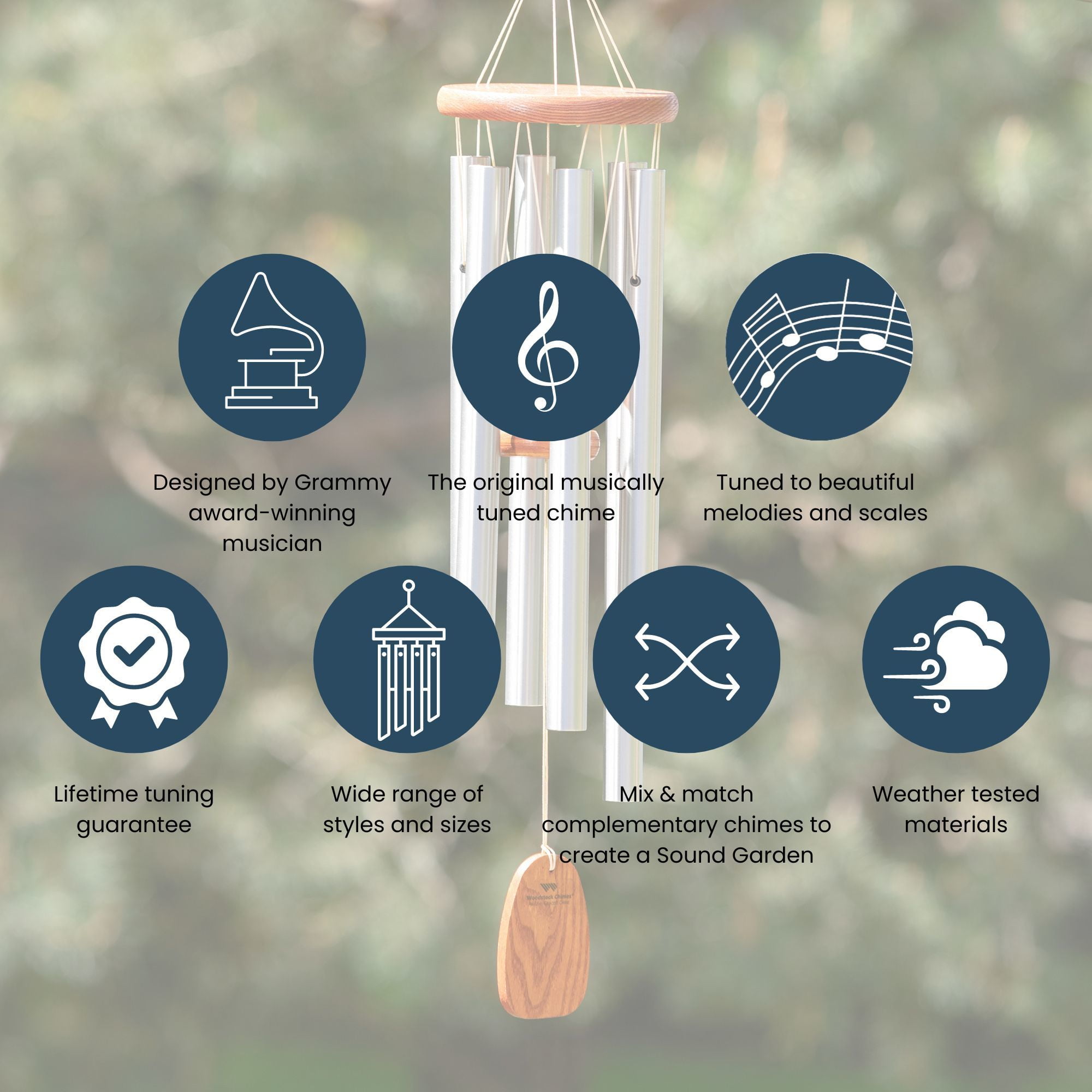 Woodstock Windchimes Bells of Paradise Black 68", Wind Chimes For Outside, Wind Chimes For Garden, Patio, and Outdoor Décor, 68"L