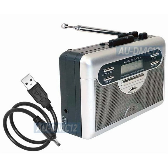 All-in-1 Retro Cassette Player AM FM Radio Audio Recorder With Digital Clock Timer