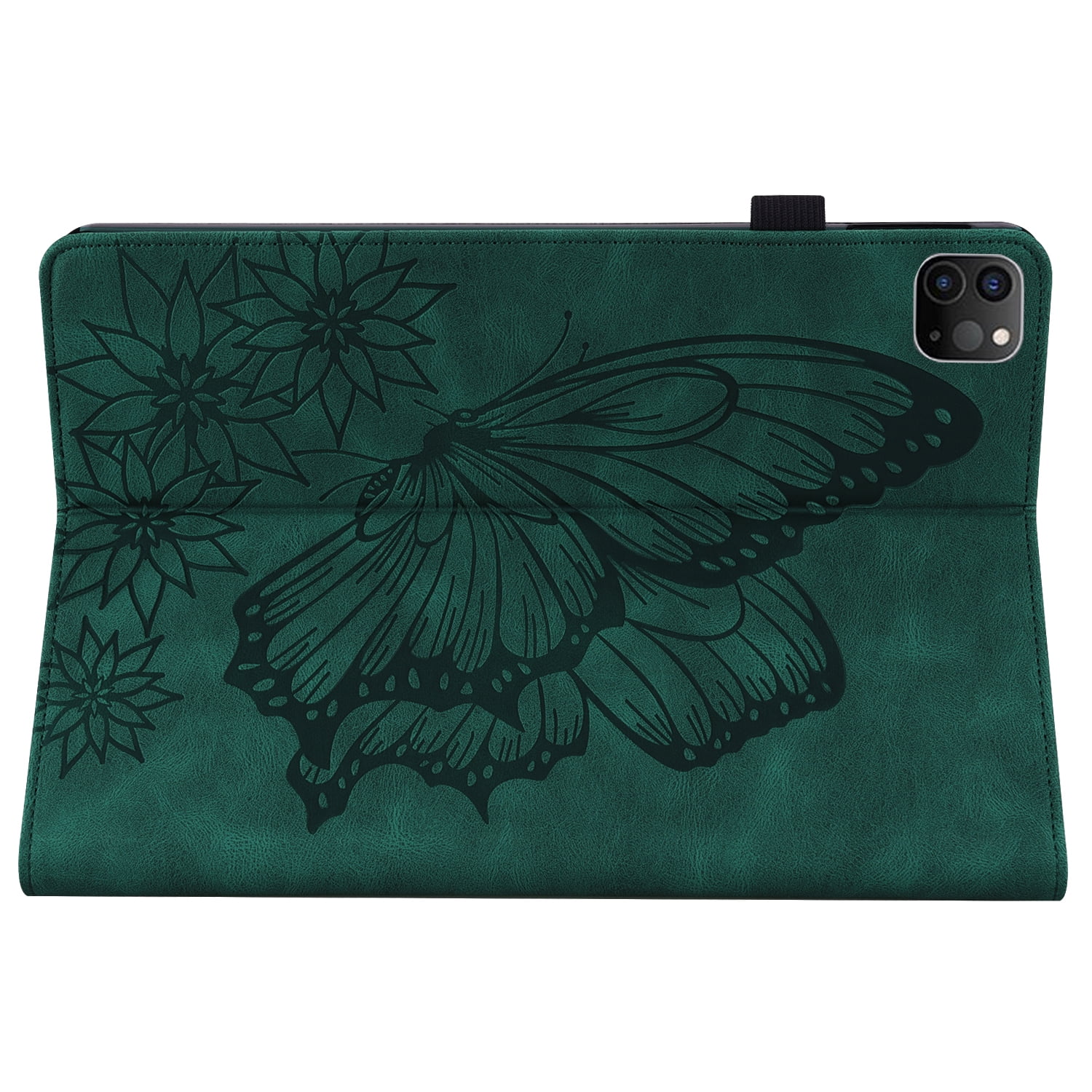 Allytechgroup iPad Air 13 Inch 2025 2024 Case, Stylish Big Butterfly Design PU Leather Smart Cover Auto Sleep Wake Pencil Holder Flip Stand Shockproof Bumper Case for Apple iPad Air 13" M3 M2,Green
