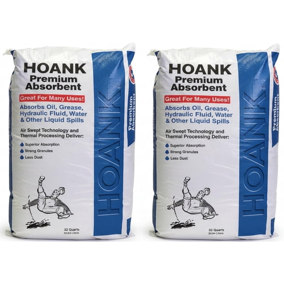 Premium Liquid Absorbent Bags Montmorillonite Clay Absorbs Oil, Grease, Hydraulic Oil, & Other Liquid Spills (2, 72 Pounds)