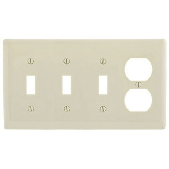 Hubbell Wiring Device-Kellems Toggle/Duplex Receptacle Wall Plate P38LA