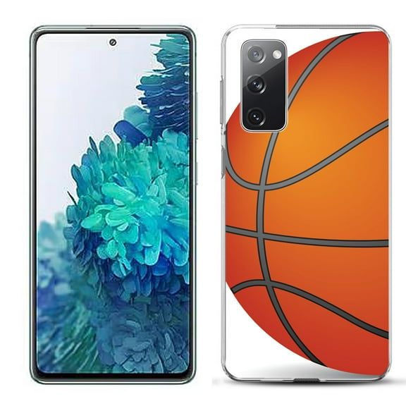 Slim-Fit Gel TPU Phone Case for Samsung Galaxy S20 FE 5G Fan Edition, by OneToughShield ® - Basketball
