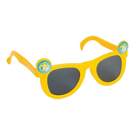 Fun Express - Kids Tropical Icon Sunglasses Yellow 1pc for Party - Apparel Accessories - Eyewear - Sunglasses - Party - 1 Piece