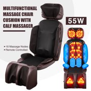 Levang Massage Chair Cushion Seat Leg Massager with Shiatsu Vibration Soothing Heat for Neck Back 16 Nodes