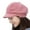 Pink, variant on Naierhg Beanie Short Brim Round Dome Thickened Beret Hat Autumn Winter Women Solid Color Knitted Octagonal Hat Fashion AccessoriesBlack