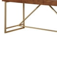 thumbnail image 3 of Benjara Wooden Writing Desk w/ Unique Metal Legs-Walnut Brown/Gold, 3 of 4