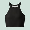 thumbnail image 4 of TDYHUAO Ribbed Knit Tank Tops for Women Halter High Neck Seamless Cute Crop Top Basic Sleeveless Workout Athletic Yoga Shirts, 4 of 4