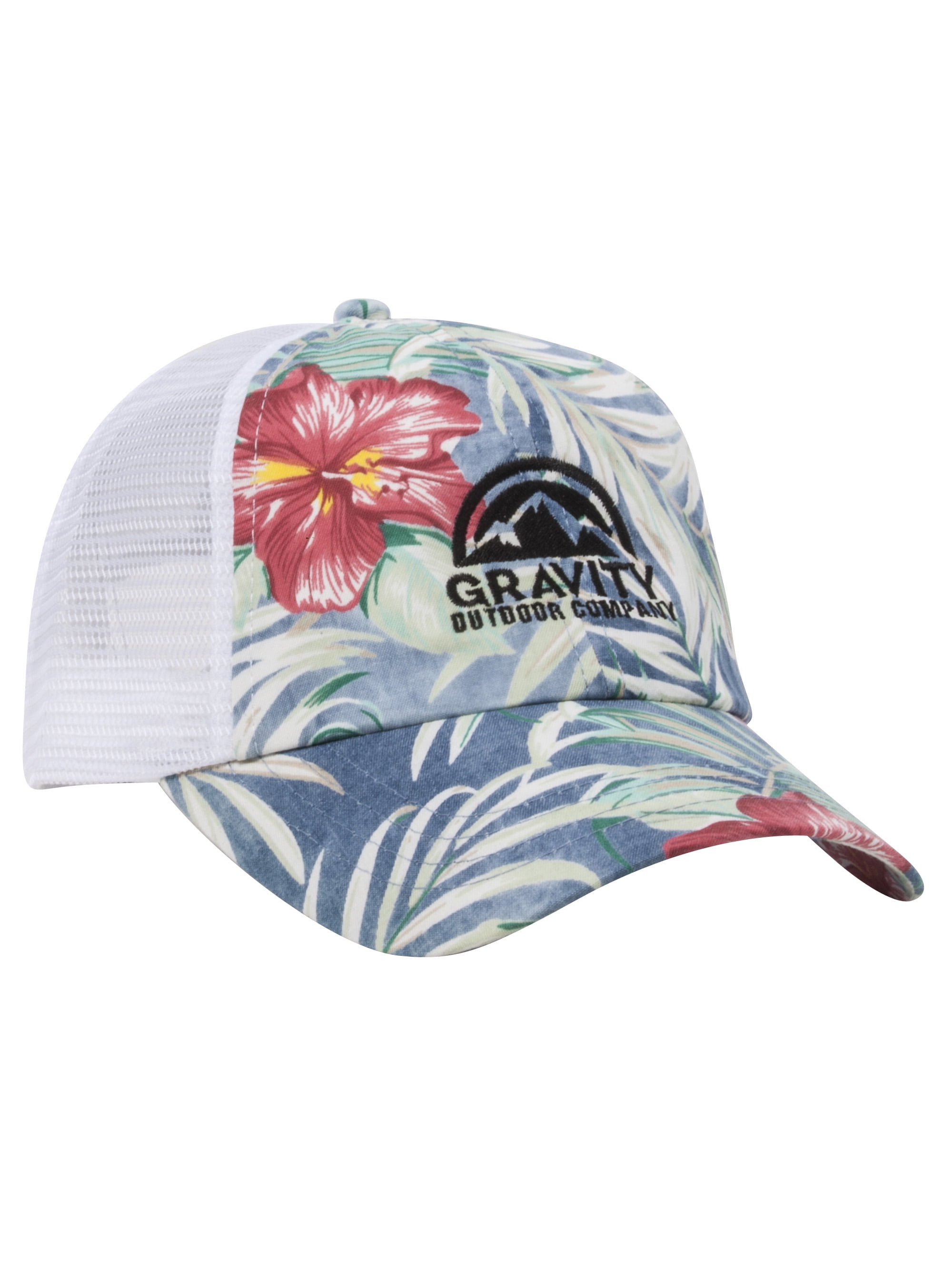 Gravity Outdoor Co. Floral Print Mesh Trucker Hat - Blue - Walmart.com