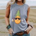 thumbnail image 3 of Gibobby Chaleco sin mangas de estilo europeo y americano Camiseta con estampado divertido de piña para mujer(Gris,CH), 3 of 4