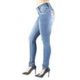 thumbnail image 4 of Fashion2Love Women's Juniors Butt Lift Push Up Mid Waist Ripped Distressed Skinny Jeans, 4 of 10