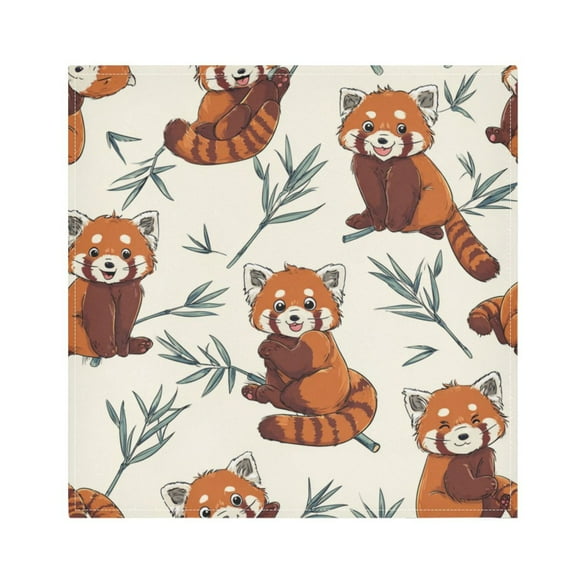 1 Pack 20'' x20" Satin Table Napkins Dinner Napkins for wedding Party Decoration events Red Panda Pattern