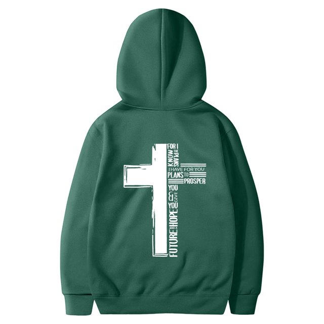 Wyzesi Oversized Sweatshirts Plus Size Male Long Sleeve Hooded Sweatshirt Solid Color Back Print Sweatshirt