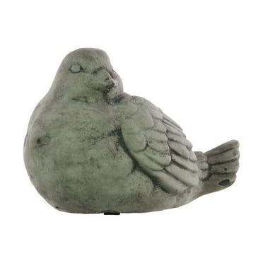 Urban Trends Cement Sitting Bird Figurine with Head Turned Sideward Concrete Finish Gray