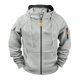thumbnail image 4 of pstuiky camisas de manga larga para hombre, Chaqueta tipo cárdigan con capucha y cremallera de manga larga de color liso para hombre Tops de hombre l, 4 of 5