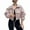Pink, variant on RYRJJ Womens Cropped Bomber Jacket Trendy Zip Up Lightweight Oversized Anorak Coat Fall Casual Outwear with Pockets(White,L)