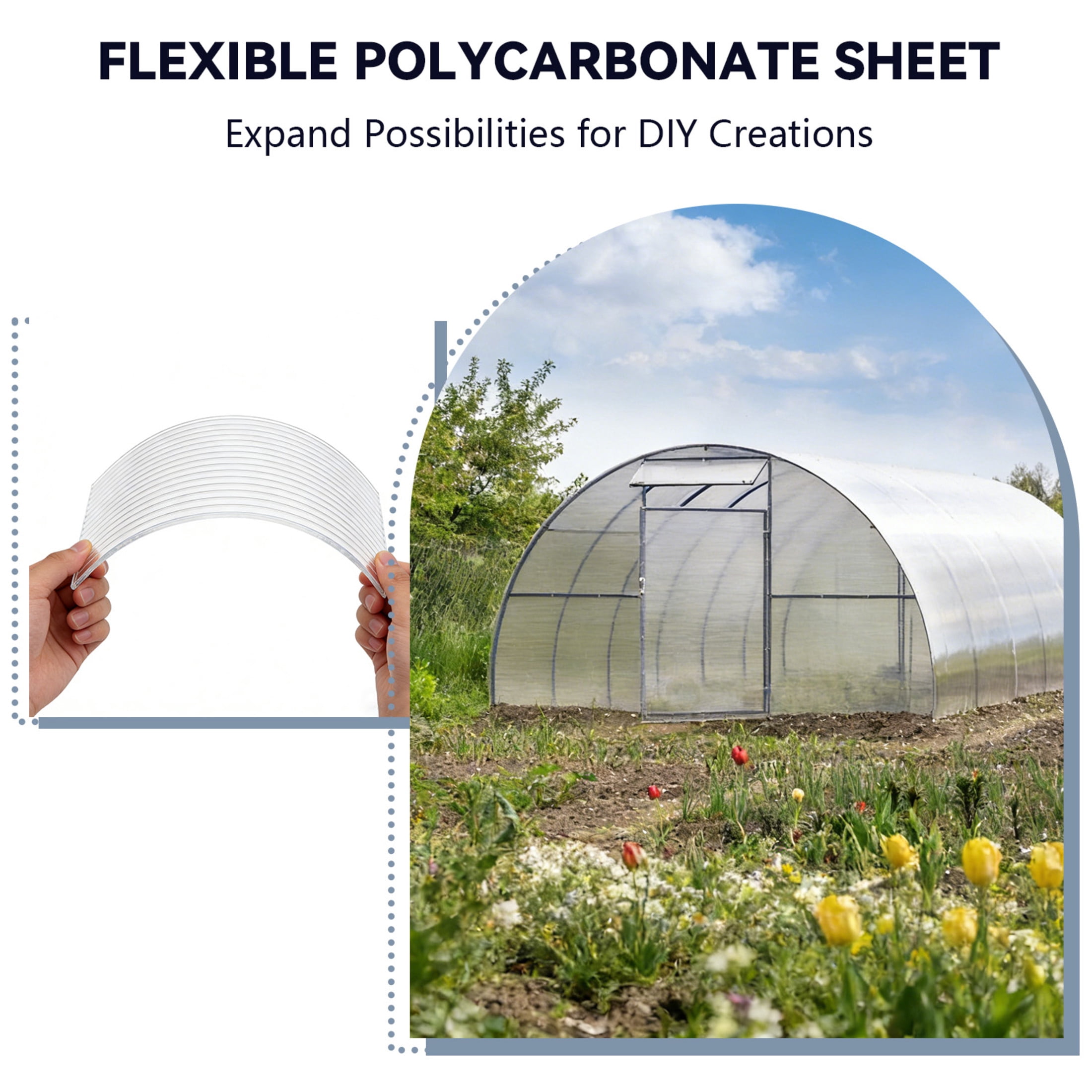 Noble House 16 Pack Twin-Wall Polycarbonate Greenhouse Panels, 4' x 2' UV-Protected Sheets, Transparent