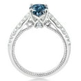 thumbnail image 4 of Gem Stone King 925 Sterling Silver Persian Blue Moissanite and White Created Sapphire Engagement Ring for Women (1.27 Cttw, Cushion 6MM, Gemstone Birthstone, Available in Size 5, 6, 7, 8, 9), 4 of 6