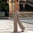 thumbnail image 7 of VBVC Women's 2 Piece Y2K Drawstring Sweatsuit Sets,Spaghetti Strap Top and Wide Leg Pants For Women,Ladies Going Out Lounge Outfits with Pockets,Khaki,S-2XL, 7 of 7