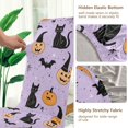 thumbnail image 5 of Yayeee 2 Pack Dining Chair Covers Stretch Parson Chairs Slipcovers Seat Protector, Light Purple Halloween Black Cat, 5 of 6