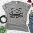 thumbnail image 2 of I've Hit Guac Bottom T-shirt, Unisex Women's Men's Shirt, Guacamole Pun Funny Food Saying Avocado, Dark Heather Gray, X-Large, 2 of 6