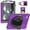 Purple, variant on Dteck Case for iPad Air 11 Inch 2024, Military Grade Silicone Protective Cover for iPad Air 5th/4th Gen / Pro 11 2022 with Pencil Holder,Rotating Hand Strap & Stand & Shoulde Strap,Black