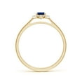 thumbnail image 2 of Angara Natural 0.4 Ct. Blue Sapphire with Diamond Halo Ring in 14K Yellow Gold for Women (Ring Size: 11.5), 2 of 10