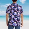 thumbnail image 4 of Sikiie cool flower Skull Print Men's Hawaiian Shirt, Summer Beach Button Pocket Short Sleeve T-Shirt,3X-Large, 4 of 7