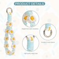 thumbnail image 2 of Boho Macrame Keychain Wristlet Keychain Weave Exquisite Keyring Holder Bracelet Handmade Wrist Lanyard for Women Blue Flower 15cm, 2 of 5