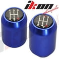 thumbnail image 3 of Ikon Motorsports Compatible with Red Stitch Shift Suede Boot Cover + Blue Manual Aluminum Gear Shift Knob, 3 of 3