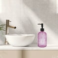 thumbnail image 2 of Unique Bargains 1 Pc Convenient Vertical Stripes Soap Dispenser 13.53oz Purple Black, 2 of 6