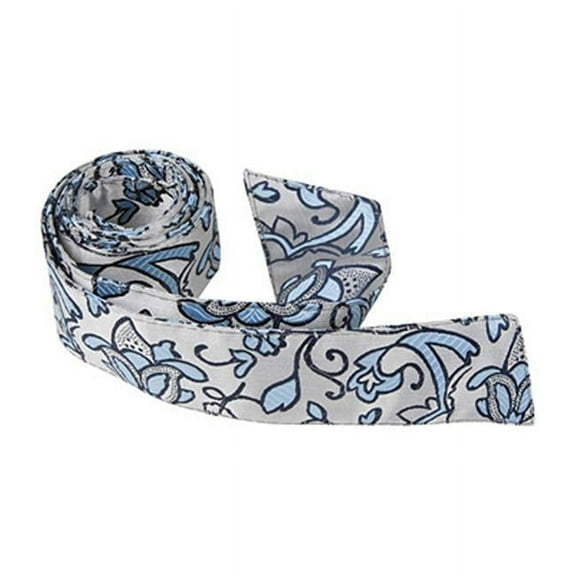 Matching Tie Guy 2790 S5 HT - 42 in. Child Matching Hair Tie - Silver With Blue Flowers