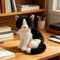 thumbnail image 6 of Lunxisen 1 Pcs Sitting Cats Head Turned Aside Soothing Doll Plush Toy for Nap Decor Cute Tabby Blue Cat Stuffed Animal Gift, 6 of 8