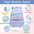 thumbnail image 4 of DAKIMOE Girls Backpack, Kids Backpack for Girls with Compartments Lightweight Cute Bookbags Watrer Resistant School Bags for Elementary Primary School, Blue, 4 of 8