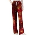 thumbnail image 6 of Fabrcox Christmas Casual Baggy Loose Pj Pants Women Slim Fit Christmas Tree Printed Drawstring Wide Leg Lounge Long Bottoms Deep Red XL, 6 of 6