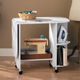 thumbnail image 5 of SEI Furniture Eaton Extensible Roulant en Bois Artisanat Station Table à Coudre, Blanc, 5 of 5
