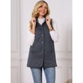 thumbnail image 4 of DARING DIVA Women's Stand Collar Sleeveless Puffy Jacket Lightweight Gilet M Dark Blue, 4 of 7