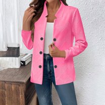 Bxsruta Coat for Women, Women's Tailored Button Up Casual Shirt Jacket, Long Sleeve Collared Outerwear for Everyday Style