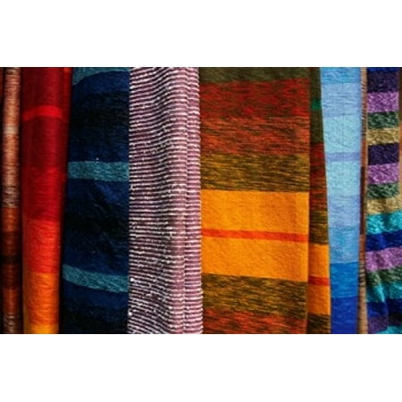 Canvas Tie - Woven Moroccan silk scarves Fes Morocco Africa Canvas Art - Kymri Wilt DanitaDelimont (19 x 12)
