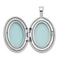 thumbnail image 5 of Lockets Sterling Silver Rhodium-plated 19mm Diamond Polished/Satin Star Oval Locket, 5 of 5