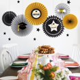 thumbnail image 3 of Graduation Season Party Gold Black Silver  Fan Flower Set With Decoration, 3 of 5