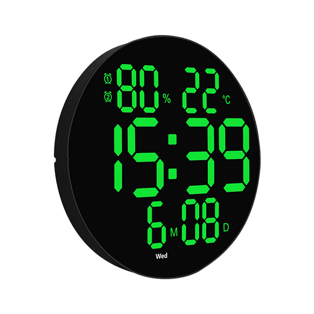 10Inch Digital Wall Clock with Remote Control Temp Humidity Date Week