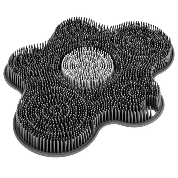 aijun Shower Foot Scrubber Soft Bristles Nonslip Suction Cup No Bending Foot Scrubber Mat for Relieve Fatigue Improve Appearance