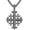 A01-Black, variant on Jerusalem Cross Necklace 925 Sterling Silver Christian Jewelry for Men, w/Stainless Steel Chain 22 + 2 Inch