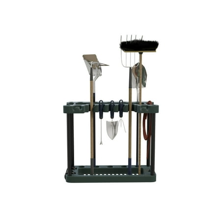 Garden Tool Storage Rack- Portable Rolling Tool and Supply Holder Organizer with Wheels by Stalwart