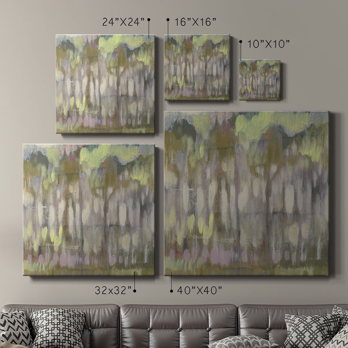 Wexford Home Stained Glass Trees II-Premium Gallery Wrapped Canvas, 10" x 10" - Ready to Hang