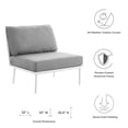 thumbnail image 3 of Lounge Chair Table Set, White Grey Gray, Aluminum, Metal, Fabric, Modern Contemporary, Outdoor Patio Balcony Cafe Bistro Garden Furniture Hotel Hospitality, 3 of 10