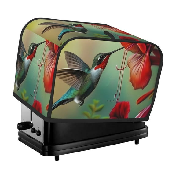 Vsdgher Hummingbird Floral Paradise 2 Slice Toaster Cover, Appliance Covers Toaster Cover Fits for Most Standard 2 slice Toasters