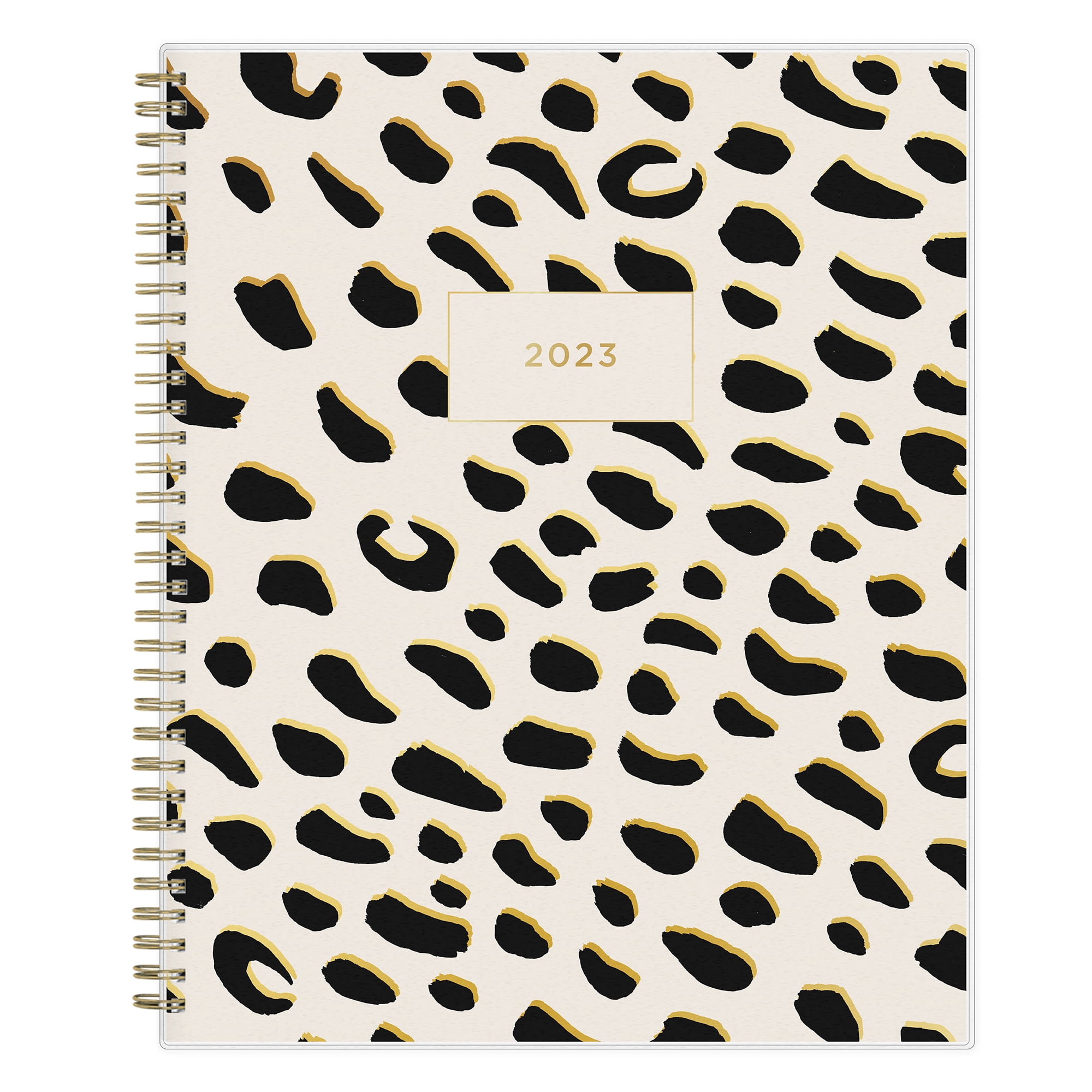 2023 Weekly & Monthly Planner, 8.5x11, Ashley G for Blue Sky, Leopard Black