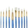 thumbnail image 3 of Artist's Loft White Synthetic Acrylic Round & Flat 10 Piece Brush Combo Necessities, 3 of 6